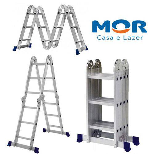 Escada Multifuncional Alumínio Plataforma 4 X 3 Mor