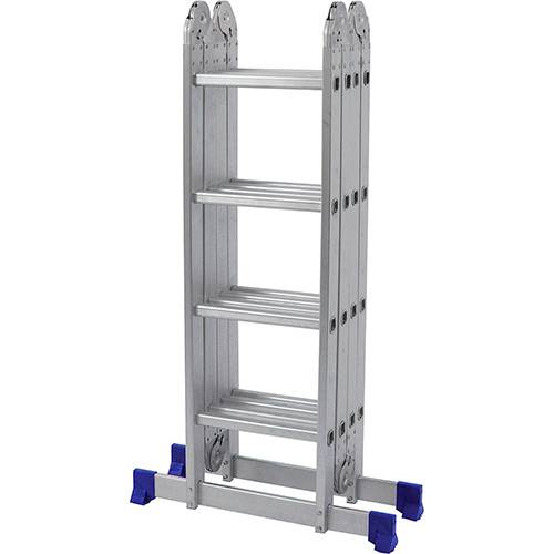 Escada Multifuncional em Alumínio 4 Degraus com Plataforma - Mor