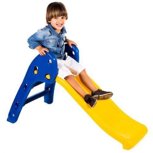 Escorregador Infantil Criança - Escada Azul e Rampa Amarela