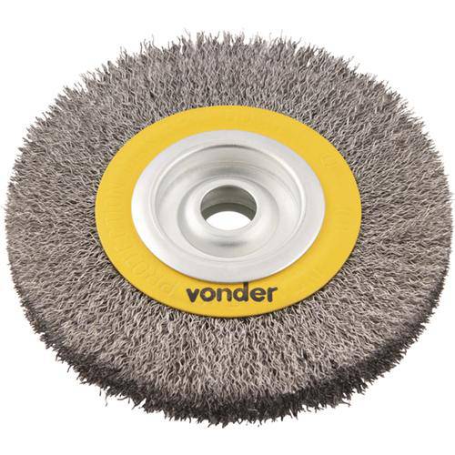 Escova de Aço Inox Circular 6" X 1/2" X 1/2" - Vonder