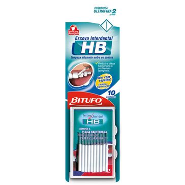 Escova de Dente Bitufo Interdental HB Cilíndrica Ultra Fina