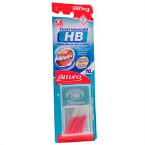 Escova Dental Bitufo Interdental HB Extra Fina com 10 Unidades