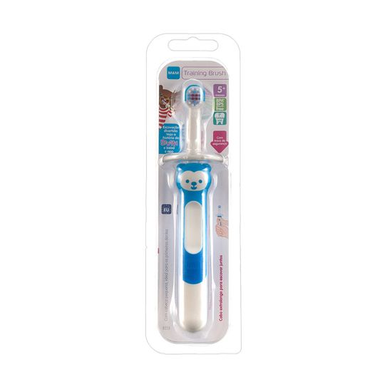 Escova Dental de Treinamento Mam Cor Azul Infantil com 1 Unidade