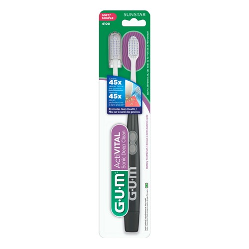 Escova Dental Elétrica Gum ActiVital Sonic Deep Clean com 1 Unidade + 1 Refil