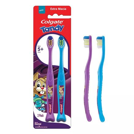 Escova Dental Infantil Colgate Tandy Extra Macia Cores Sortidas 2 Unidades