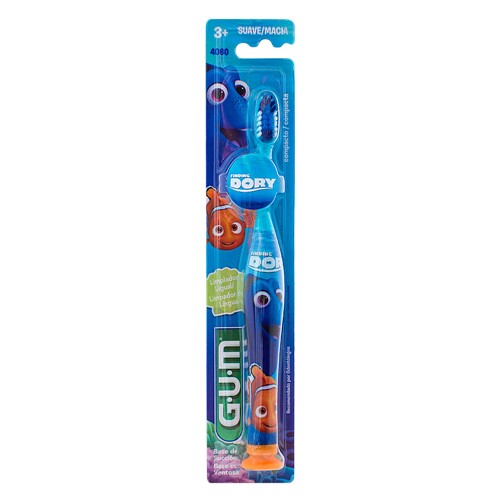 Escova Dental Infantil Gum Dory 3+ Suave Macia Cores e Personagens Sortidos com 1 Unidade