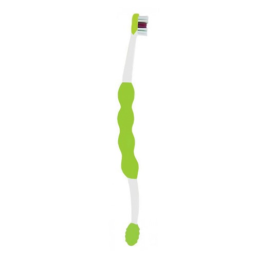 Escova Dental Infantil Mam Training Brush 6+ Meses Extra Macia Verde com Cabo de Treinamento 1 Unidade Ref 8217