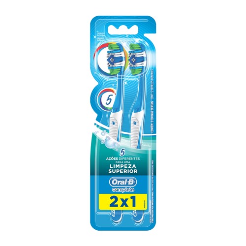 Escova Dental Oral B Complete 5x Macia Cabeça 40 Cores Sortidas Leve 2 Pague 1