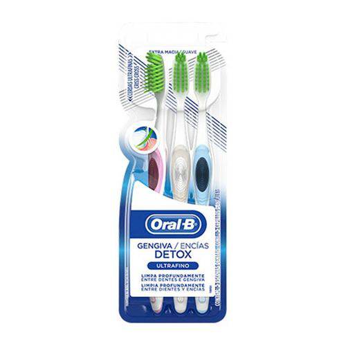 Escova Dental Oral B Gengiva Detox com 3 Unidades