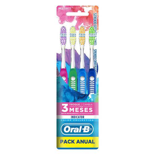 Escova Dental Oral-b Indicator Color Colection 4 Unidades