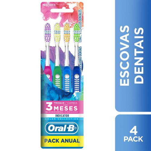 Escova Dental Oral-B Indicator Colors N°35 Colection 4 Unidades