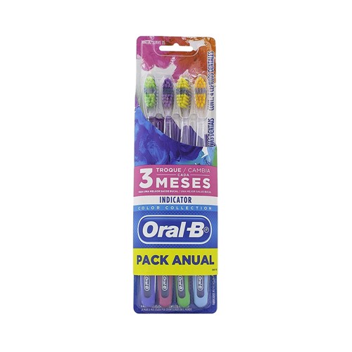 Escova Dental Oral-B Indicator Plus Color com 4 Unidades