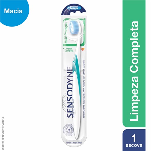 Escova Dental Sensodyne Multi Proteção Macia Cores Sortidas com 1 Unidade