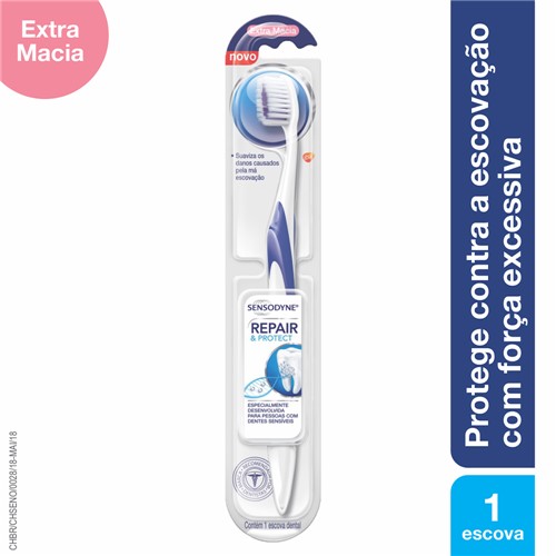 Escova Dental Sensodyne Repair e Protect Extra Macia Cores Sortidas com 1 Unidade