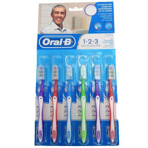 Escova Oral-B 123 Pack com 6 Unidades