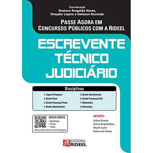 Escrevente Técnico Judiciário - Passe Agora em Concursos Públicos com a Rideel