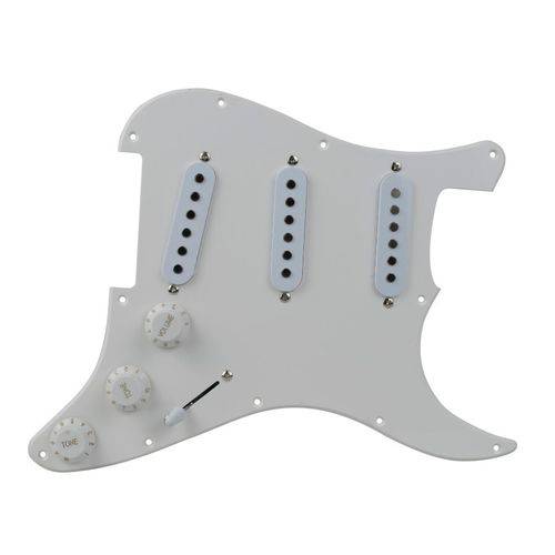 Escudo Completo Branco Guitarra Strato SSS 3 Caps 3 Camadas