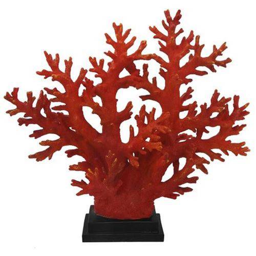 Escultura Coral em Resina Vermelho