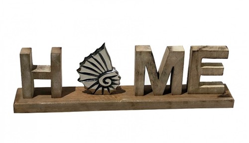 Escultura Home Madeira/Alumínio 40cm - Occa Moderna