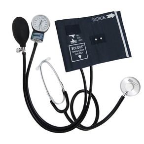 Esfigmomanômetro Aneroide com Estetoscópio Premium (braçadeira em Fecho de Metal)