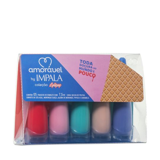 Esmalte Amorável Lollipop Kit com 5 Unidades