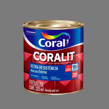 Esmalte Coralit Ultra Resistência 225ml Cinza Médio
