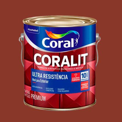 Esmalte Coralit Ultra Resistência 900ml Brilhante Vermelho Goya Colorado