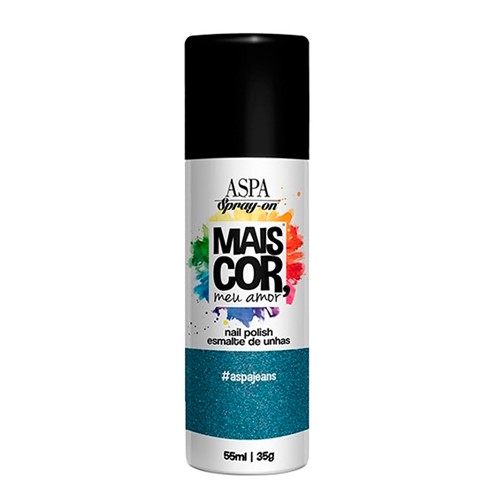 Esmalte Spray Aspa Spray-On Coleção Mais Cor, Meu Amor Cor Jeans com 55ml
