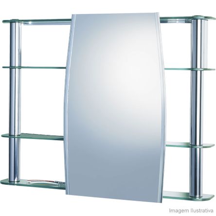 Espelheira Cristal Slip 1300 80x64cm Sem Luminária Cris-Metal
