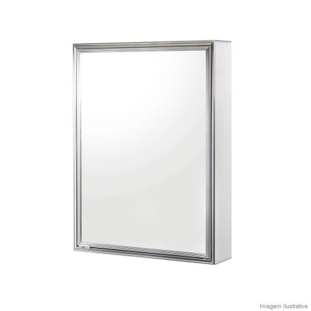 Espelheira de Sobrepor Cristal 1105-3 44x58,5cm Branco Cris-Metal