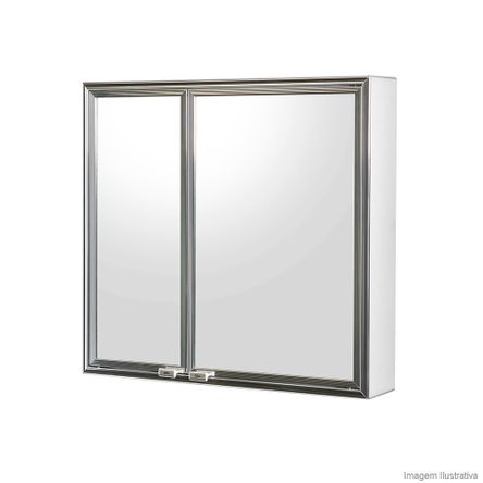 Espelheira de Sobrepor Cristal 1108-8 52,2x48,5cm Branco Cris-Metal