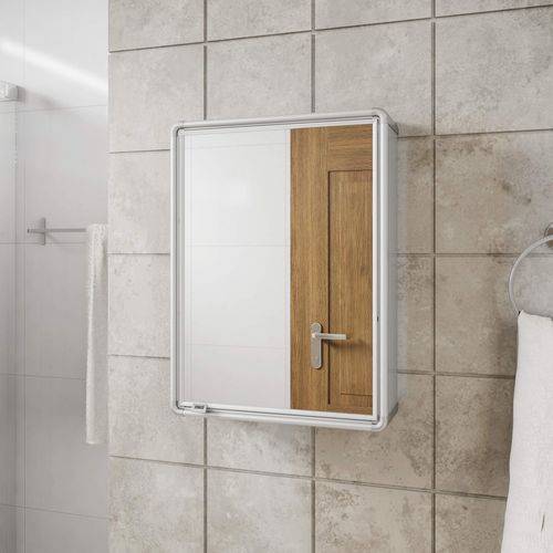 Espelheira para Banheiro 1 Porta 29cmx39cm Astra Cromado