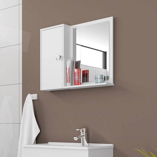 Espelheira para Banheiro Gênova Branco - Móveis Bechara