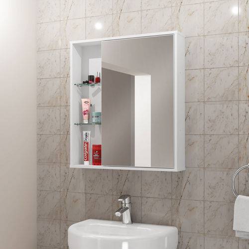Espelheira para Banheiro Miami Branco - Móveis Bechara