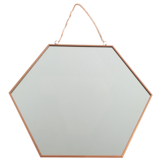 Espelho 30 Cm - Hexagonal Cobre