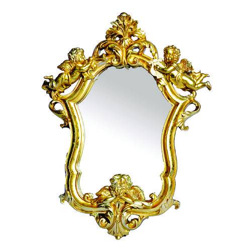 Espelho Arabesco Dourado em Resina