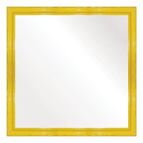 Espelho Brilho Rococo Amarelo 46x46cm