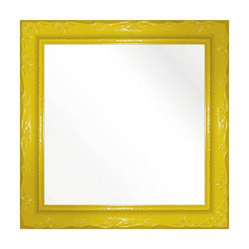 Espelho Brilho Rococo Amarelo 26x26cm