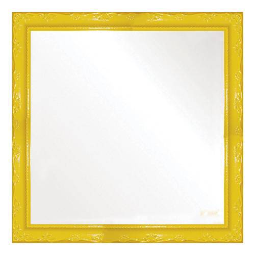 Espelho Brilho Rococo Amarelo 36x36cm