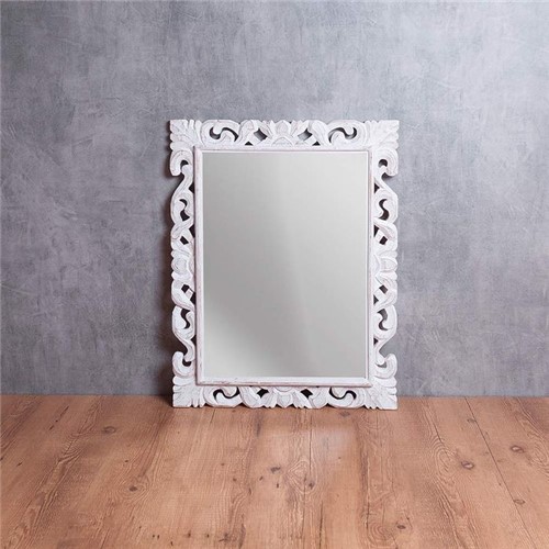 Espelho Carving Branco Aberto 70CM