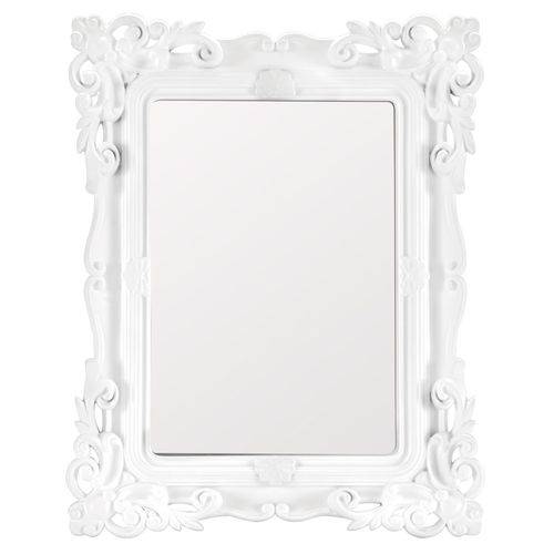 Espelho Classic Design Branco Pequeno - 21,5x16,5 Cm