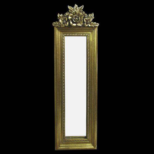 Espelho Clássico Retangular Dourado 49 Cm X 19 Cm