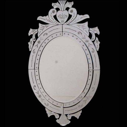 Espelho Clássico Veneziano Oval 90 Cm X 52 Cm