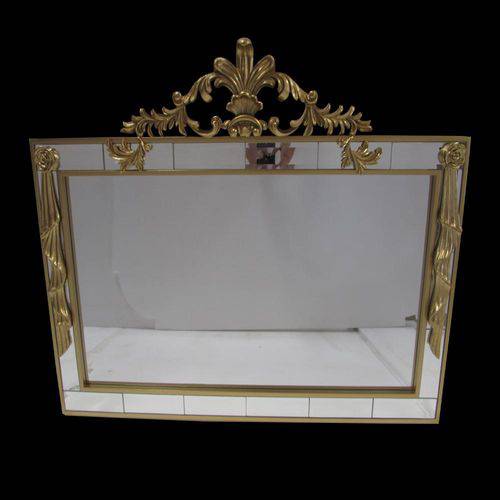 Espelho Clássico Vitoriano Folheado a Ouro 110 Cm X 120 Cm