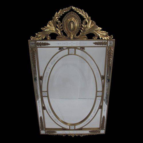 Espelho Clássico Vitoriano Folheado a Ouro 166 Cm X 91 Cm