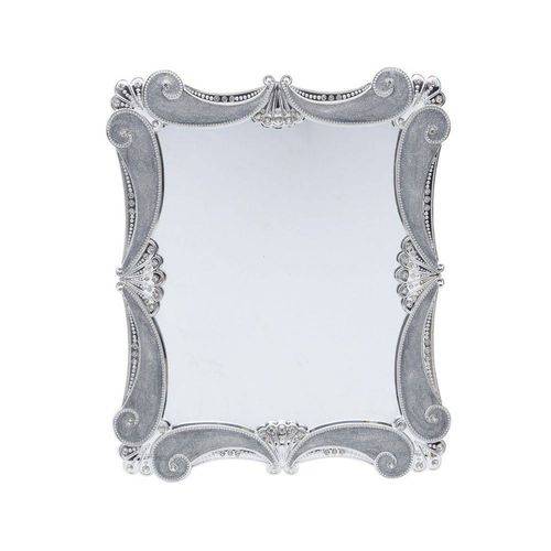 Espelho com Moldura de Plástico Euro 15cmx20cm Prestige Rojemac - Caixa com 2 Unidade - Prata