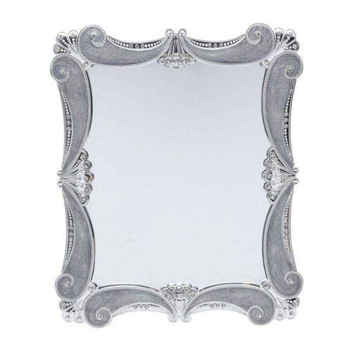 Espelho com Moldura de Plástico Euro 13cmx18cm Prestige Rojemac - Caixa com 2 Unidade - Prata