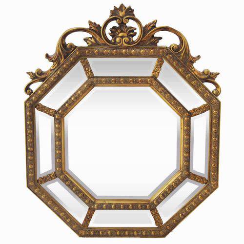 Espelho com Moldura Decorativa Octagonal