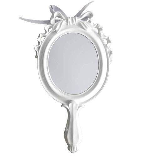 Espelho Combers Laço Médio Branco em Resina - Urban - 45x24,5 Cm