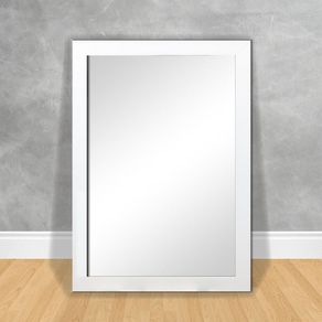 Espelho de Cristal com Moldura Lisa Med Final 57x67cm Espelho 06 Branca